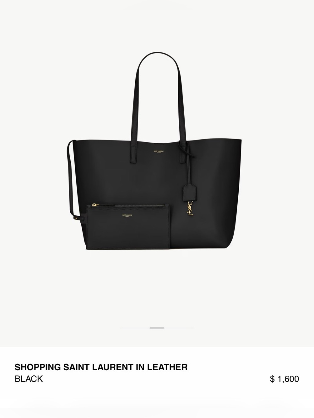 Saint Laurent Shopping Tote Bag in Black Leather - Picture 4 of 16